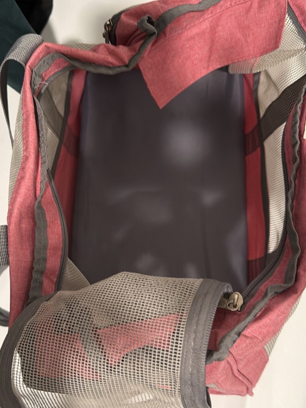Red and Gray Mesh Tote BagPets Up to 15lb